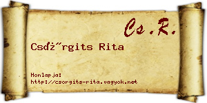 Csörgits Rita névjegykártya