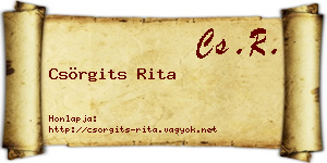 Csörgits Rita névjegykártya