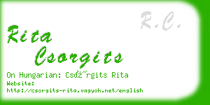 rita csorgits business card